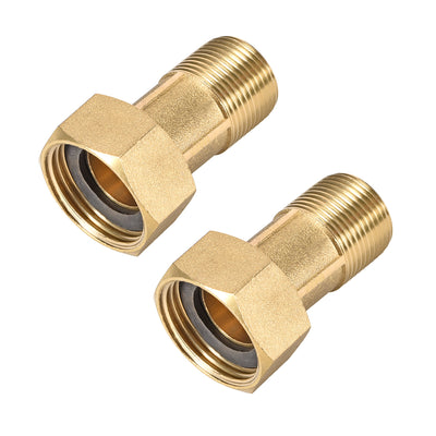 Harfington Uxcell Brass Pipe Fitting, Hex Nipple, G3/4 Male x G1 Female Threaded Connector Water Meter Coupling 60mm Length 2Pcs