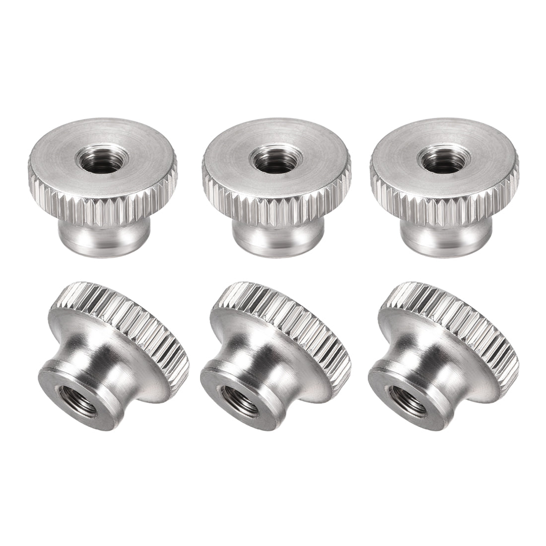 uxcell Uxcell Knurled Thumb Nuts, 6Pcs M5 304 Stainless Steel Round Knobs for 3D Printer Parts