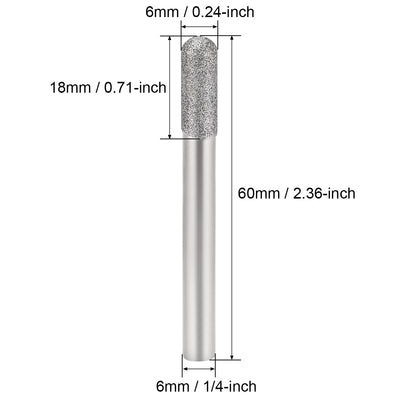 Harfington Uxcell Diamond burrs Grinding Drill Bits Carving Rotary Shank Cylindrical Ball Tools