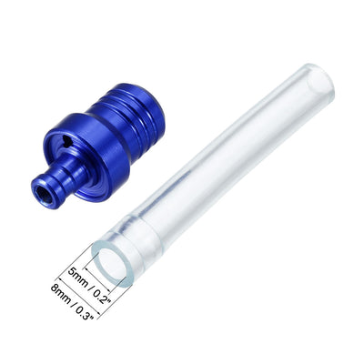 Harfington Uxcell Breather Hose Gas Fuel Tank Cap 2 Way Vent Hose Tube for Bicycle Blue