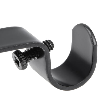 Harfington Uxcell Curtain Rod Bracket Iron Single Holder Support for 16mm Drapery Rod, 73 x 36 x 16mm Black 4Pcs