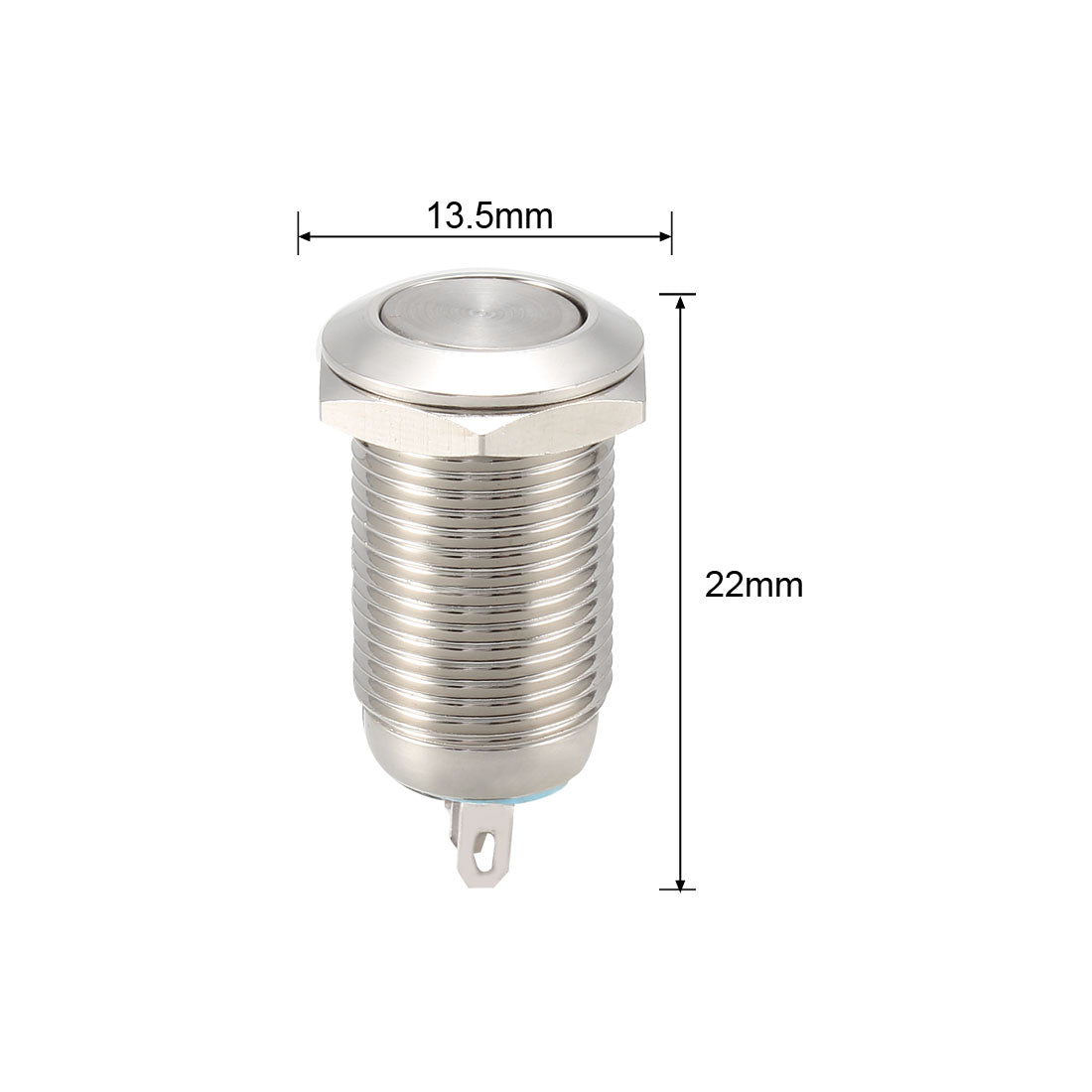 uxcell Uxcell Momentary Metal Push Button Switch 10mm Mounting Dia 1NO 1NC COM DC 30V 0.1A