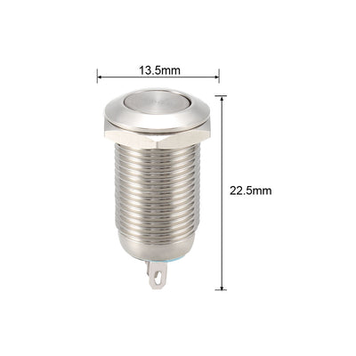 Harfington Uxcell Latching Metal Push Button Switch 10mm Mounting Dia 1NO 1NC COM DC 30V 0.1A 22.5 x 13.5mm