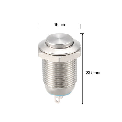 Harfington Uxcell Latching Metal Push Button Switch 12mm Mounting Dia 1NO 1NC COM DC 30V 0.1A 23.5 x 16mm