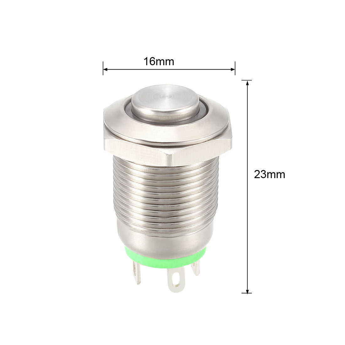 uxcell Uxcell Momentary Metal Push Button Switch High Head 12mm Mounting Dia 1NO 3-6V LED Light