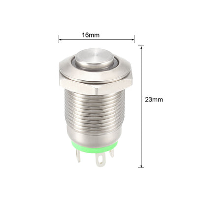 Harfington Uxcell Momentary Metal Push Button Switch High Head 12mm Mounting Dia 1NO 3-6V LED Light