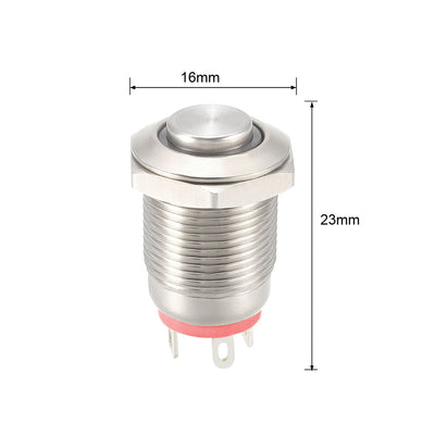 Harfington Uxcell Momentary Metal Push Button Switch High Head 12mm Mounting Dia 1NO 12V LED Light