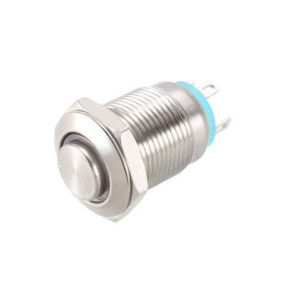 Harfington Uxcell Momentary Metal Push Button Switch High Head 12mm Mounting 1NO 24V Red LED