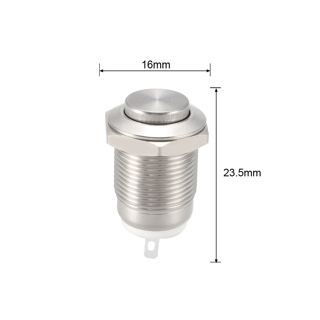 uxcell Uxcell Momentary Metal Push Button Switch High Head 12mm Mounting Dia 1NO AC250V 2A