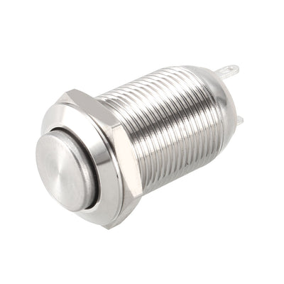 Harfington Uxcell Latching Metal Push Button Switch High Head 12mm Mounting Dia 1NO AC250V 2A