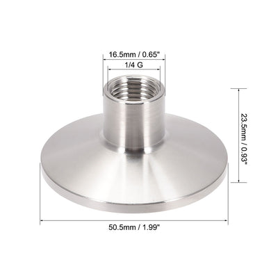 Harfington Uxcell 1/4 G Female Threaded Pipe Fitting to Clamp OD 50.5mm Ferrule 2pcs