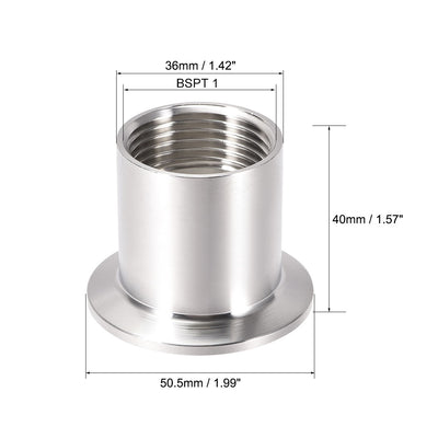 Harfington Uxcell 2Stk. 1G Innengewinderohrverschraubung an  Clamp OD 50.5mm Ferrule