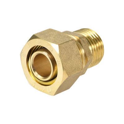 Harfington Uxcell Messing Klemmringverschraubung Klemmverbinder Adapterrohr AD X Male Gold Tone 20mm Tube OD x 1/2 G Stecker