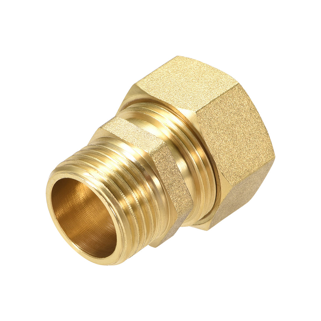 uxcell Uxcell Brass Compression Tube Fitting Connector Adapter 18mm Tube OD x 1/2 G Male Gold Tone