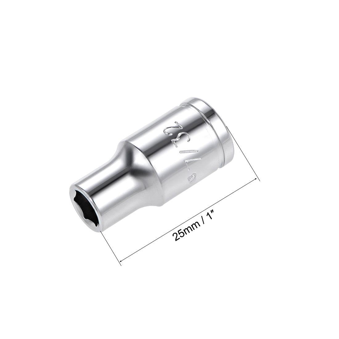 uxcell Uxcell Square Drive SAE 6-Point Shallow Socket, Cr-V Steel