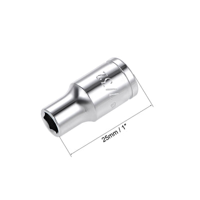 Harfington Uxcell Square Drive SAE 6-Point Shallow Socket, Cr-V Steel