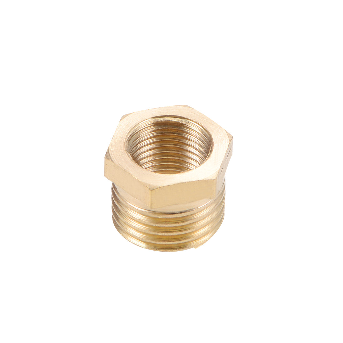 uxcell Uxcell Brass Threaded Pipe Fitting G1/4 Male x G1/8 Female Hex Bushing Adapter 3pcs