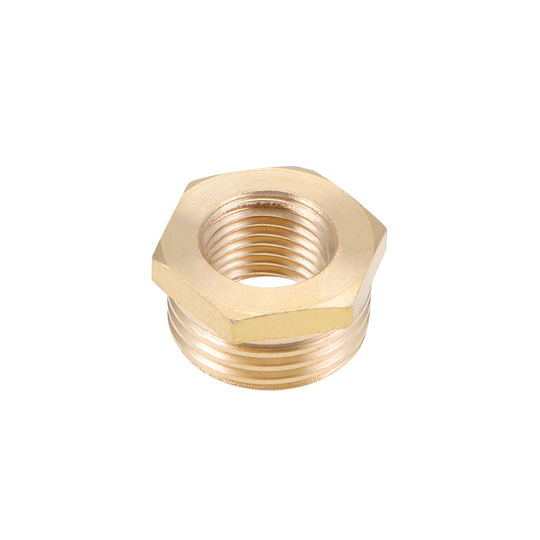 uxcell Uxcell Brass Threaded Pipe Fitting G1/2 Male x G1/4 Female Hex Bushing Adapter 3pcs