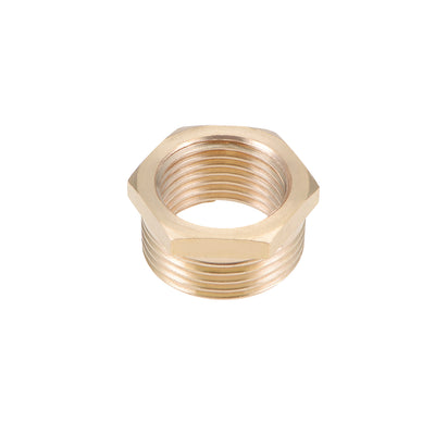 Harfington Uxcell Brass Threaded Pipe Fitting G3/4 Male x G1/2 Female Hex Bushing Adapter 3pcs