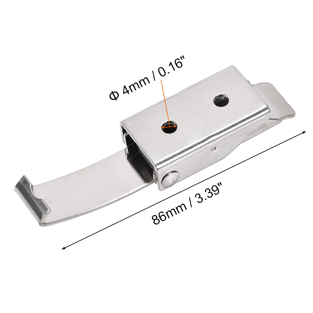 uxcell Uxcell 3.39-inch SUS304 Stainless Steel Draw Toggle Latch with Spring-steel Hook - 2 Pcs