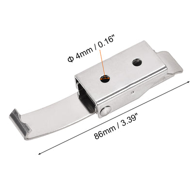 Harfington Uxcell 3.39-inch SUS304 Stainless Steel Draw Toggle Latch with Spring-steel Hook - 2 Pcs