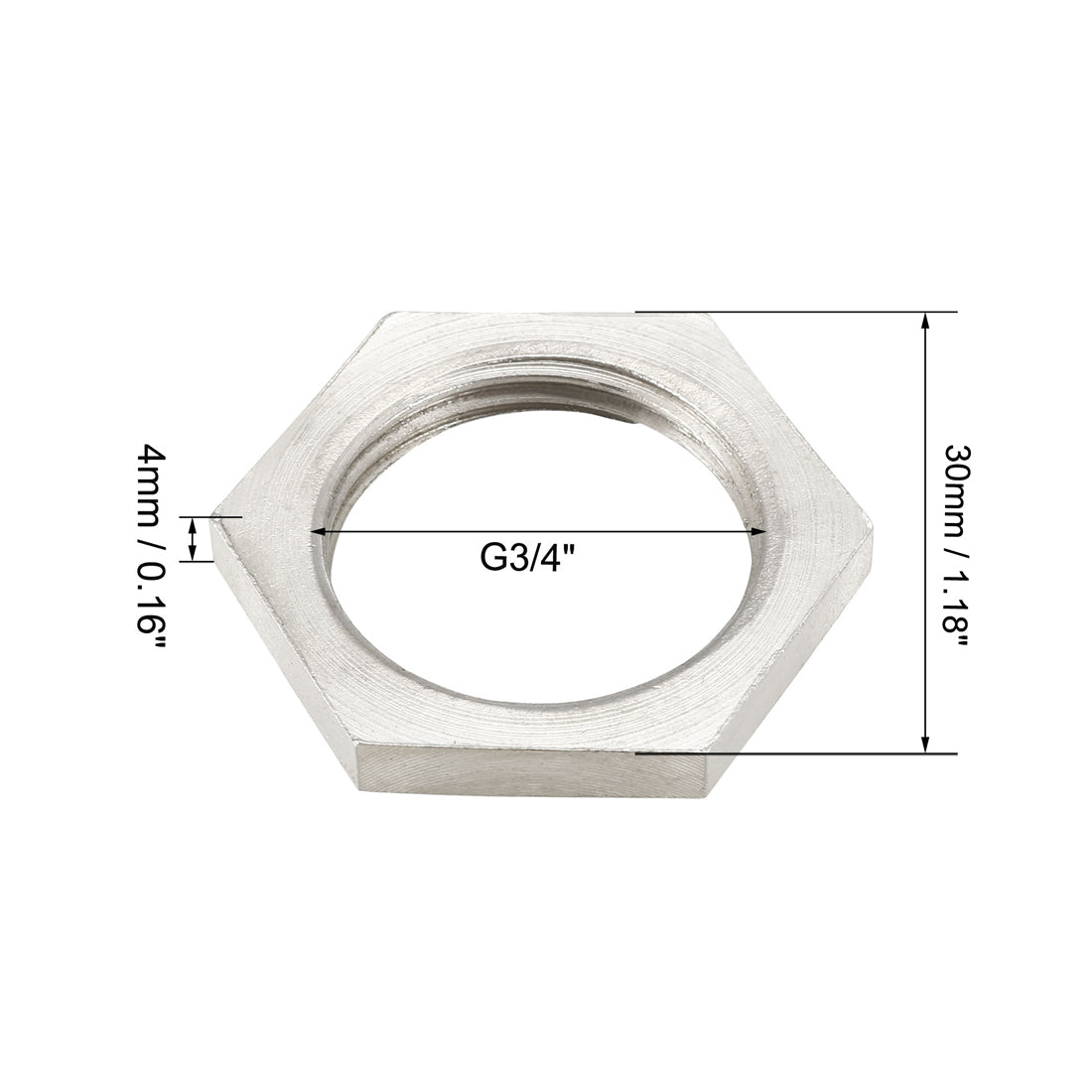 uxcell Uxcell Rohrverschraubung Sechskant Gegenmutter SUS304 Edelstahl Innengewinde G3 / 4 "- 2 Stck