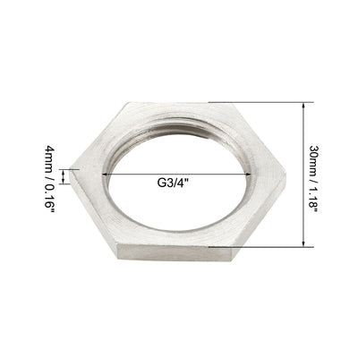 Harfington Uxcell Rohrverschraubung Sechskant Gegenmutter SUS304 Edelstahl Innengewinde G3 / 4 "- 2 Stck