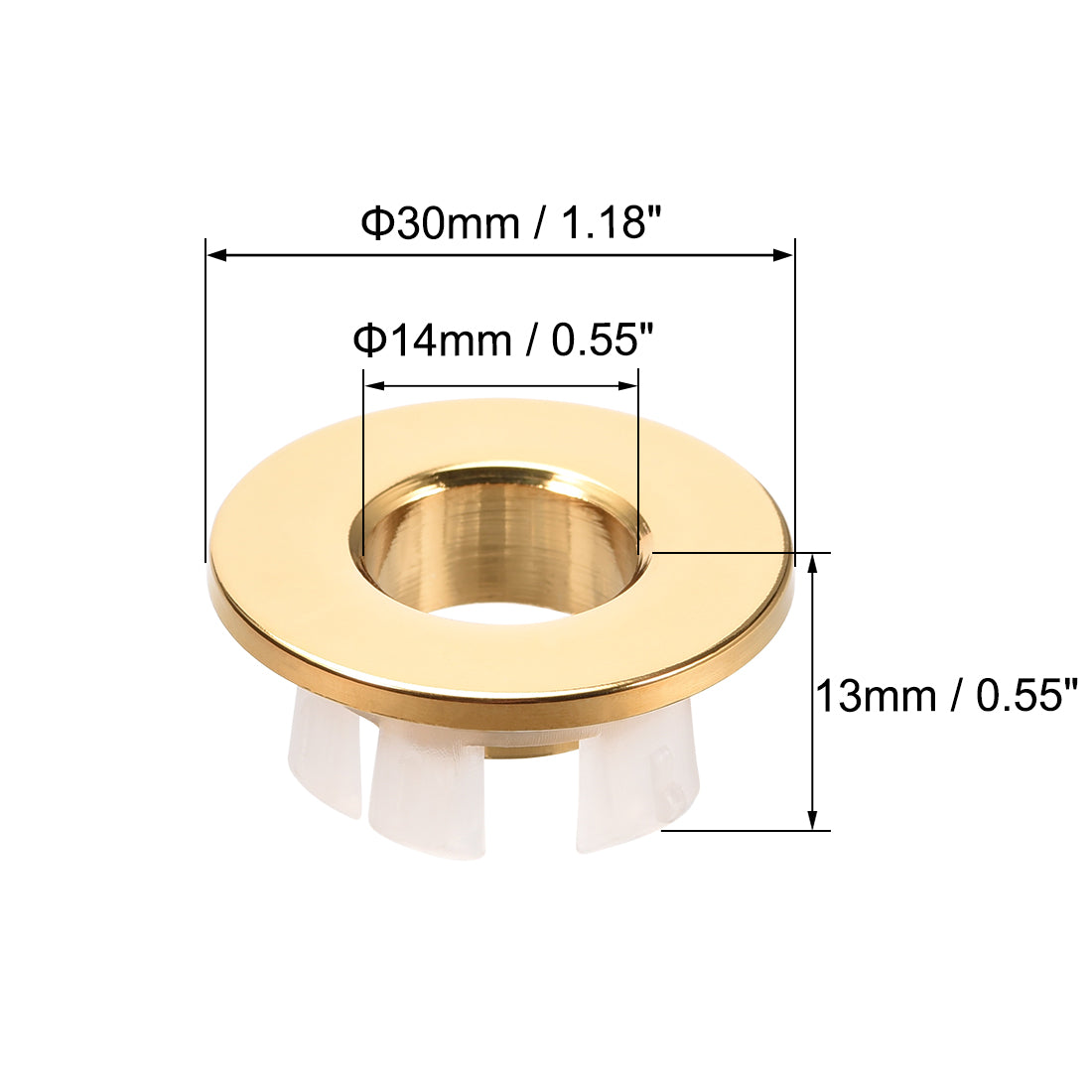 uxcell Uxcell Sink Overflow Covers Bathroom Kitchen Basin Trim Round Hole Caps Insert Spares Gold Tone 2 Pcs