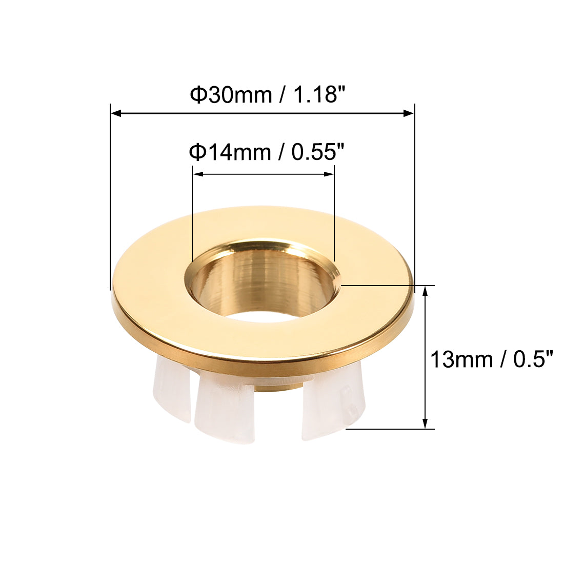 uxcell Uxcell Sink Overflow Covers Kitchen Basin Trim Round Hole Caps Insert Spares Gold Tone