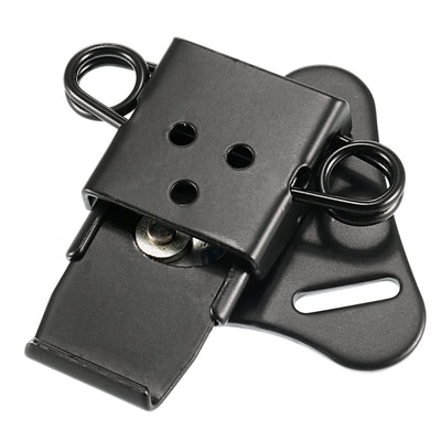 Harfington Uxcell 2.56-inch Iron Spring Loaded Butterfly Twist Latch Keeper Toggle Clamp with Keyhole (Black)