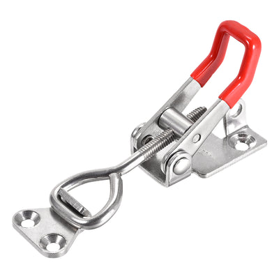 Harfington Uxcell 396lbs Holding Capacity SUS304 Stainless Steel Pull-Action Latch Adjustable Toggle Clamp with Keyhole