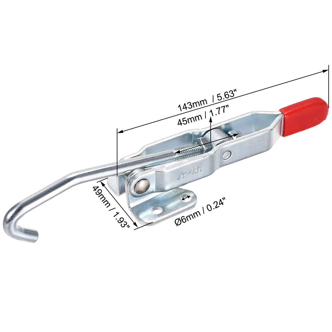 uxcell Uxcell 375lbs Capacity Quick Holding Draw Latch Action Pull J Hook Toggle Clamp, 2 Pcs