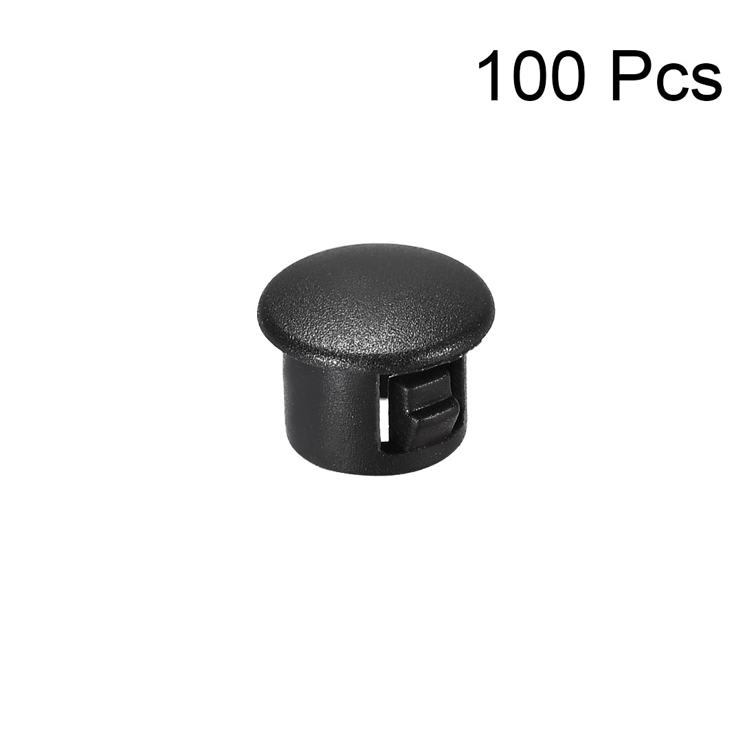 uxcell Uxcell 100pcs Mounting 6mm x 6mm Black Nylon Round Snap Panel Locking Hole Plugs Cover