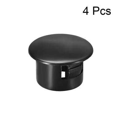 Harfington Uxcell 4pcs Mounting 13mm x 11mm Black Nylon Round Snap Panel Locking Hole Plugs Cover