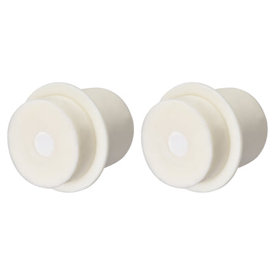 Harfington Uxcell 33-38mm Beige Drilled Silicone Stopper Plugs for Flask Test Tube Stopper 2 Pcs