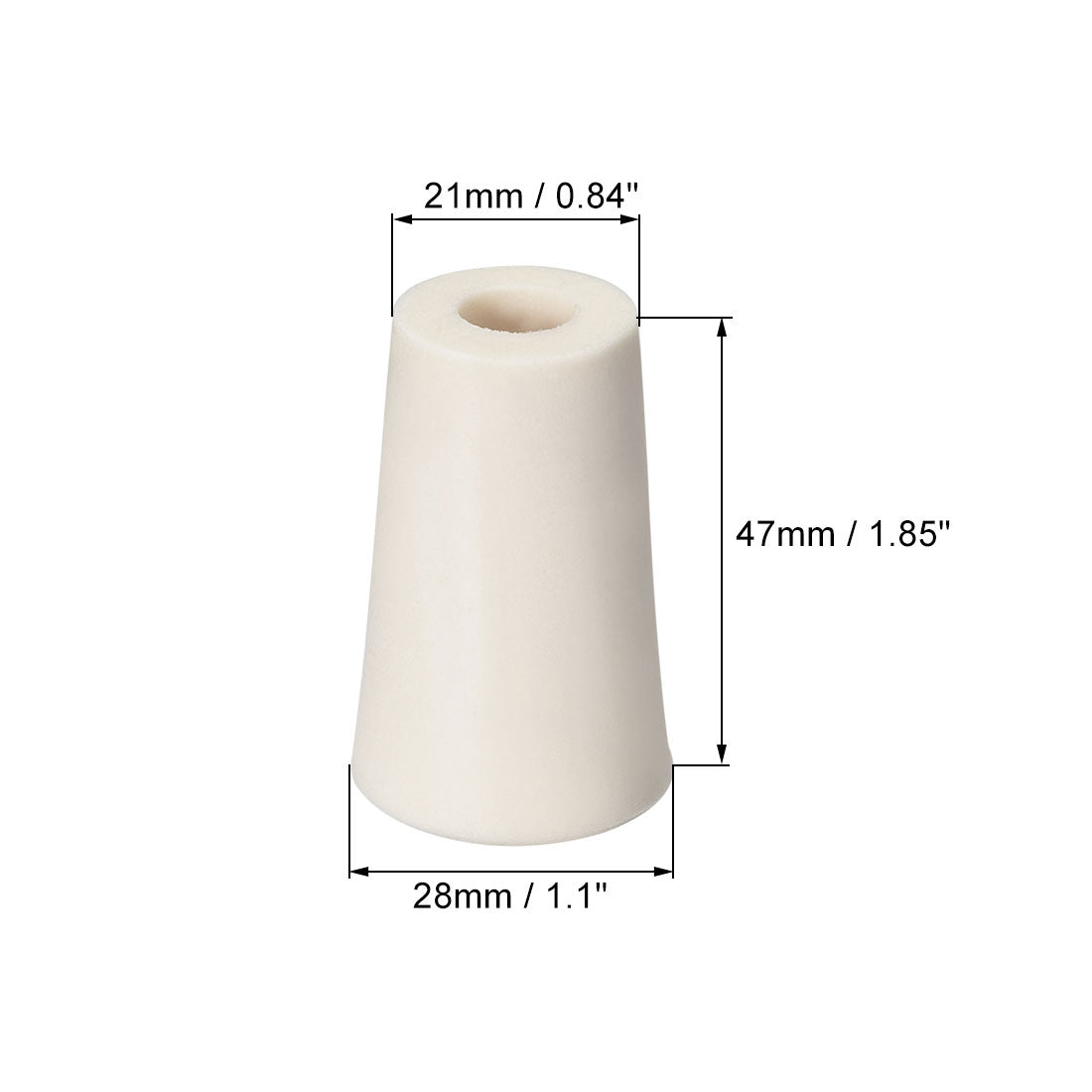 uxcell Uxcell 21-28mm Beige Drilled Silicone Stopper Plug for Flask Test Tube Stopper 2pcs