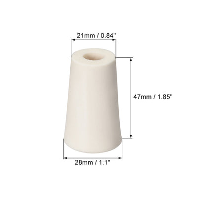 Harfington Uxcell 21-28mm Beige Drilled Silicone Stopper Plug for Flask Test Tube Stopper 2pcs