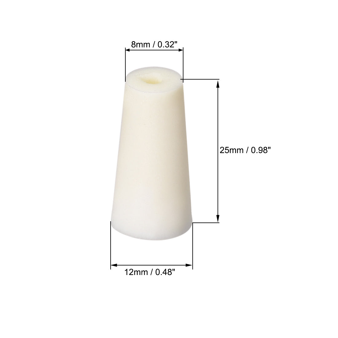 uxcell Uxcell Silikonstopfen Beige für Kolben-Reagenzglas Stopfen 8-12mm 2 Stück