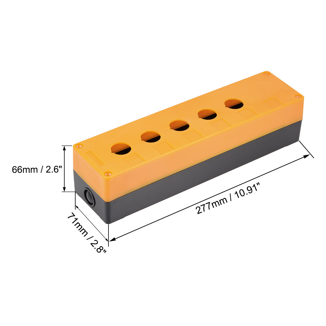 uxcell Uxcell Push Button Switch Control Station Box 22mm 5 Holes Yellow and Black