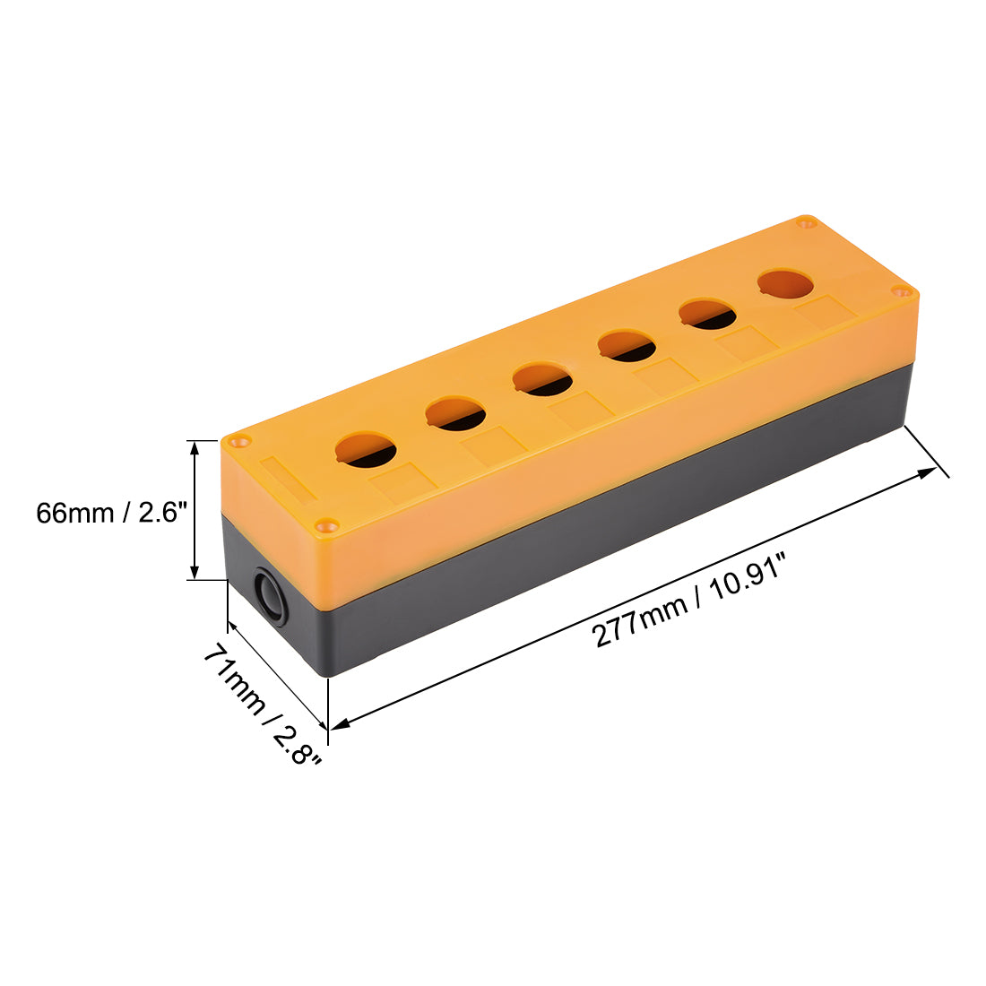 uxcell Uxcell Drucktastenschalter Kontrollstation Box 22mm 6 Taste Öffnung Gelb und Schwarz