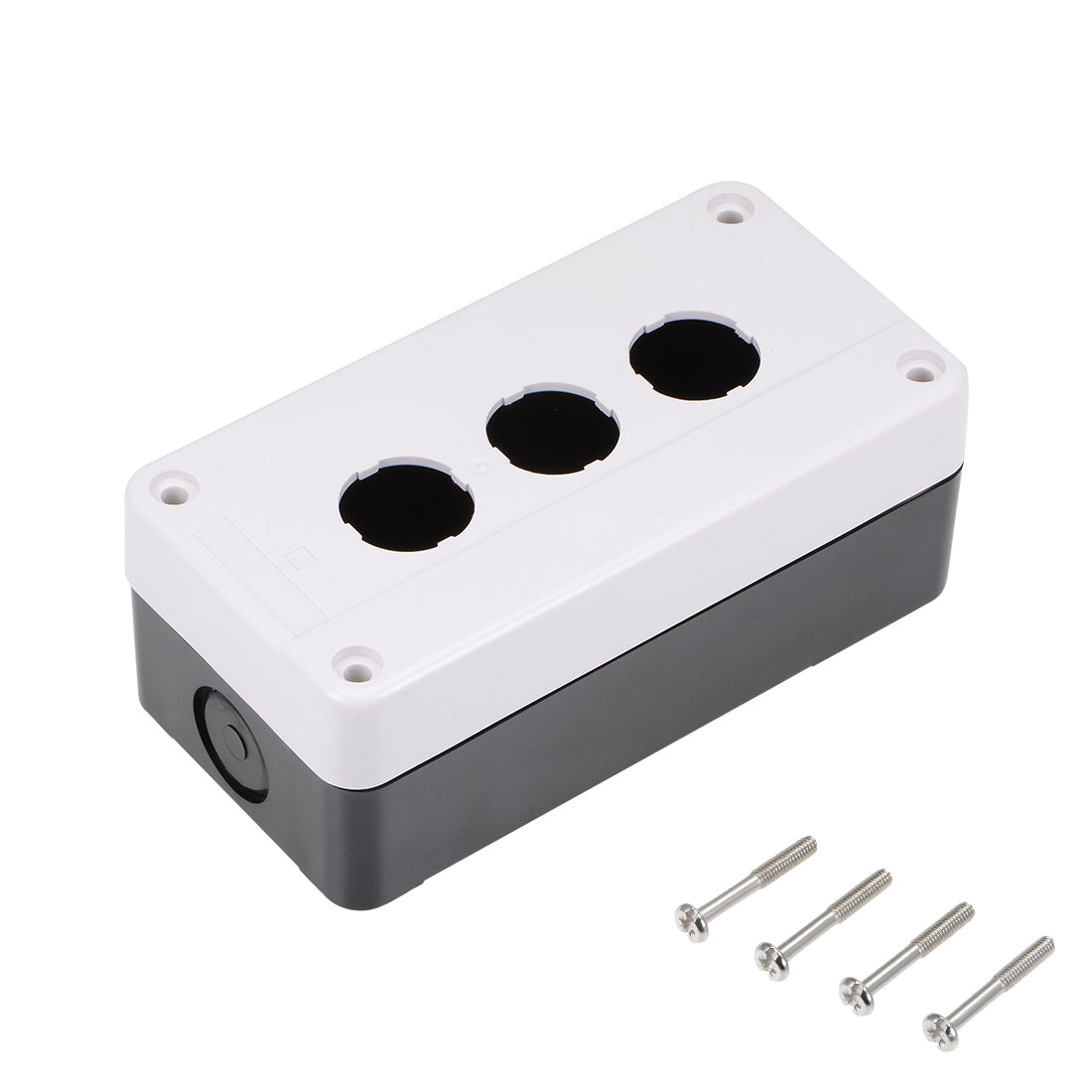 uxcell Uxcell Push Button Switch Control Station Box 22mm 3 Holes White and Black