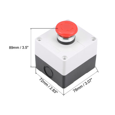 Harfington Uxcell Push Button Switch Station Latching NC NO Mushroom Emergency Stop Switch 415V 10A