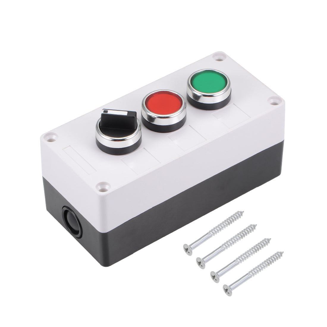 uxcell Uxcell Push Button Switch Box Momentary Red Green Switches and Latching 2 Positions Rotary Switches