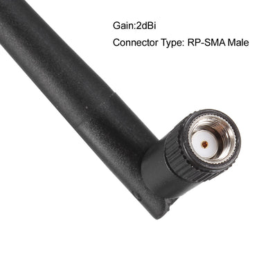 Harfington Uxcell GSM GPRS WCDMA Antenne 3G 2dBi 824-960/1710-1990MHz SMA/RP-SMA Stecker Anschluss Omni Richtung Faltbar Schwarz/Weiß Schwarz RP-SMA Stecker