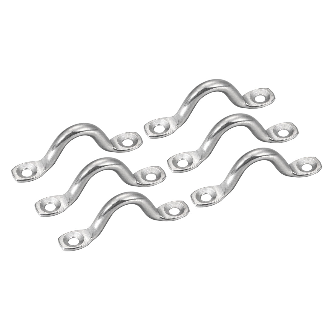 uxcell Uxcell Pad Eye Straps Deck Loops 2.1" Stainless Steel Tie Down Buckle 6Pcs