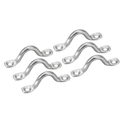 Harfington Uxcell Pad Eye Straps Deck Loops 2.1" Stainless Steel Tie Down Buckle 6Pcs
