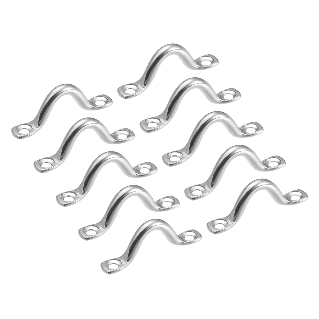 uxcell Uxcell Pad Eye Straps Deck Loops 2.4" Stainless Steel Tie Down Buckle 10Pcs