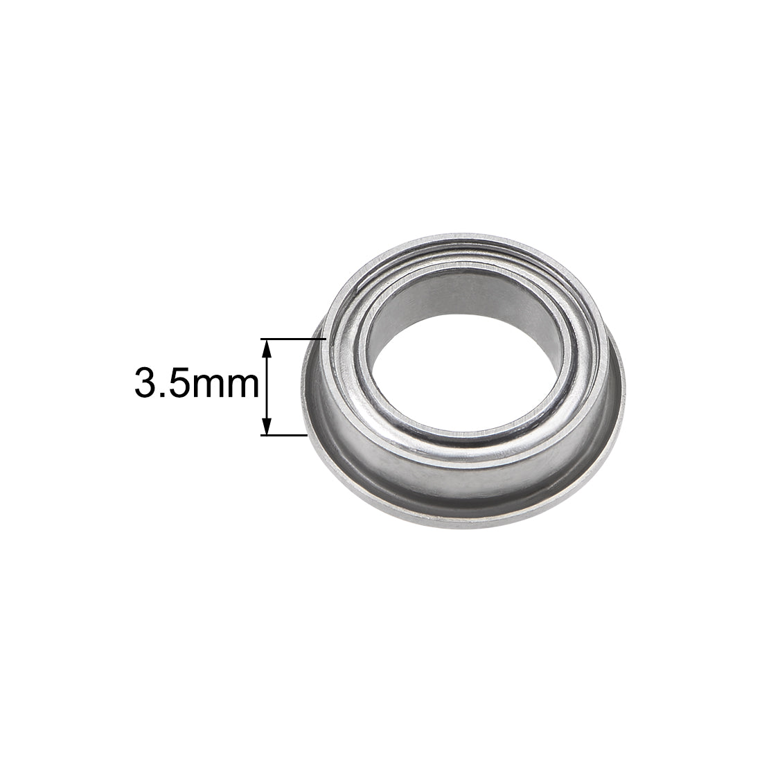 uxcell Uxcell MF128ZZ Flange Ball Bearing 8x12x3.5mm Shielded Chrome Bearings 2pcs