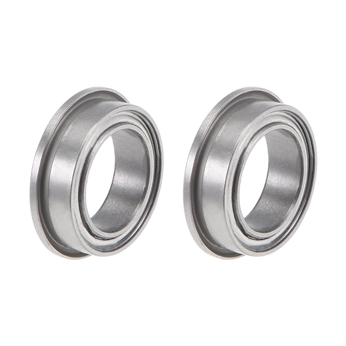 uxcell Uxcell MF128ZZ Flange Ball Bearing 8x12x3.5mm Shielded Chrome Bearings 2pcs