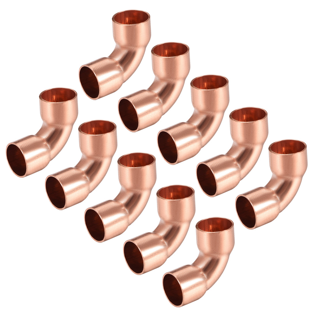 uxcell Uxcell 10mm ID 90 Degree Copper Elbow Pipe Fitting Connector 10pcs